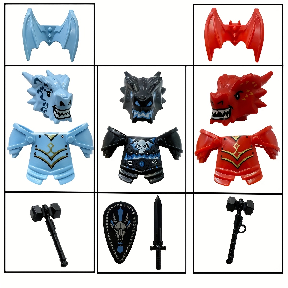 Home Decor Medieval - Dragon Knight Komplettset Undead Dragon Blue