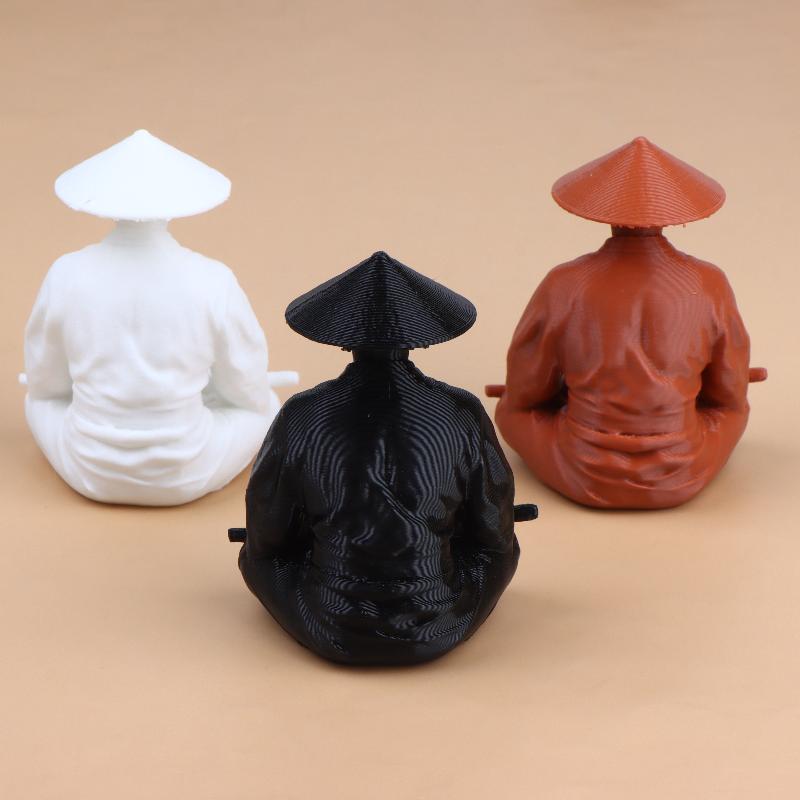 Home Decor Zen Style - Meditierende Samurai-Figur im Orientalischen Zen-Stil, Plastik-Ornament