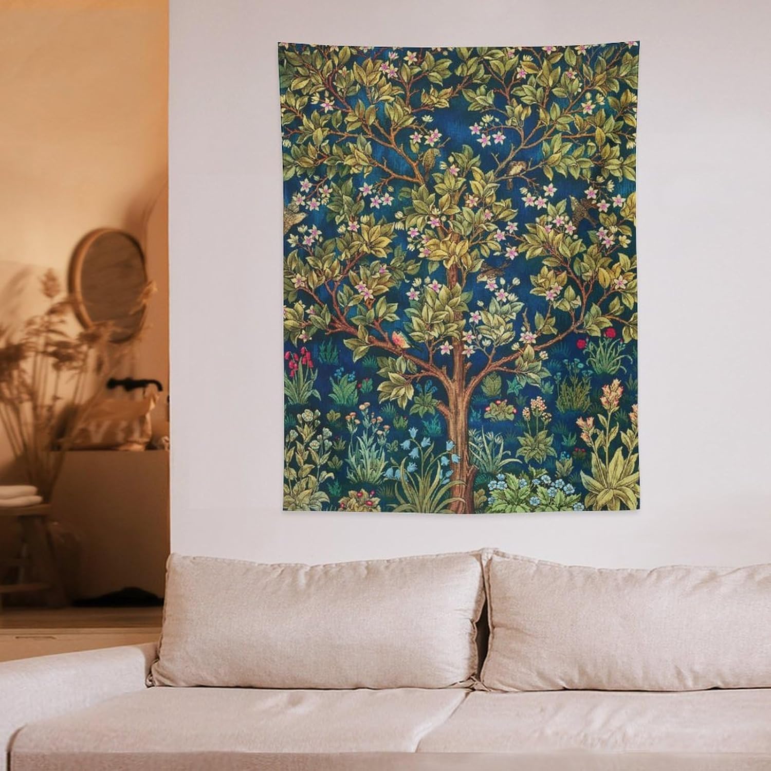 Home Decor Medieval - Baum des Lebens Wandteppich Wandbehang, mittelalterliches