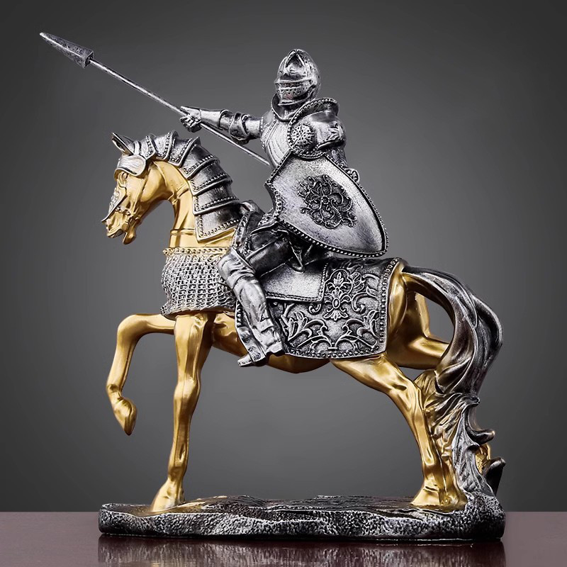 Home Decor Medieval - Home Decor Skulptur Ritter Bronze Warhorse
