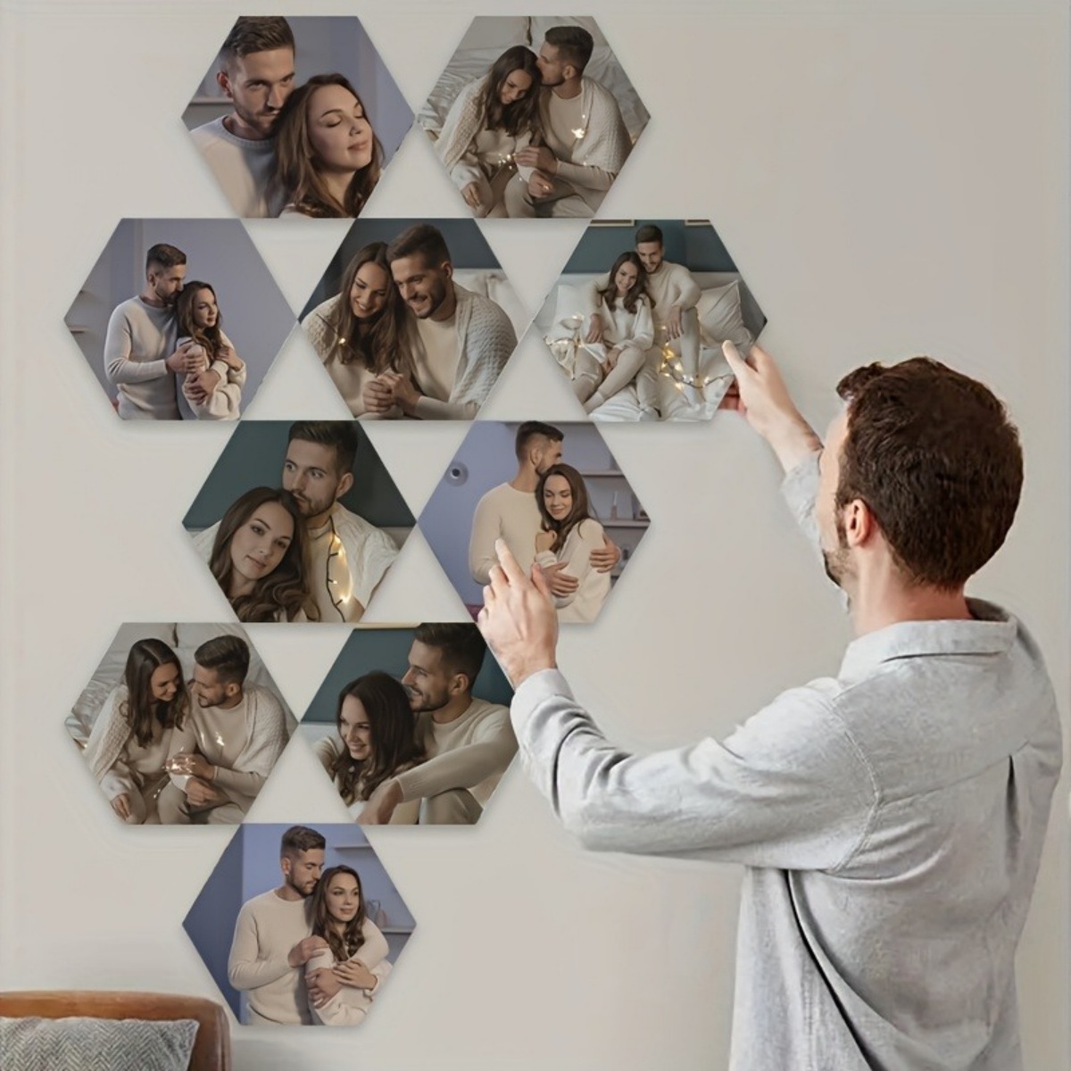 Home Decor Mod - Individuelle Wanddekoration – Moderne sechseckige Fotodrucke.