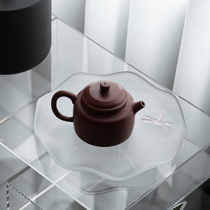 Home Decor Zen Style - Glasierte Libellen-Teekannenplatte Japanischer Glas-Mini-Teetisch Trockenbrüh-Untertasse Zen-Stil