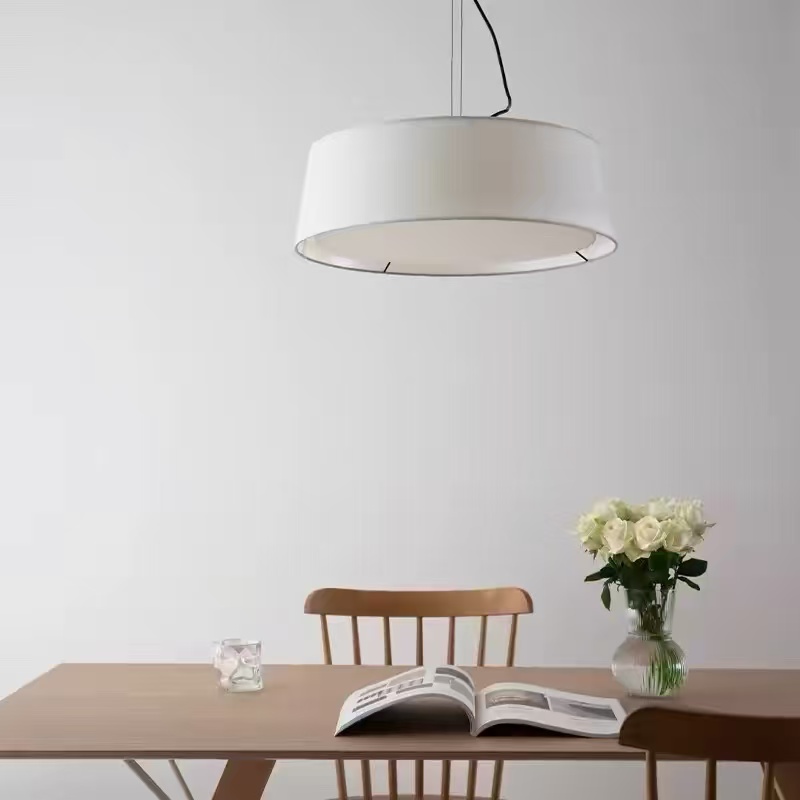 Home Decor Outlet - Wabi-Sabi Stoff-LED-Pendelleuchten in Weiß, Stilvoll für