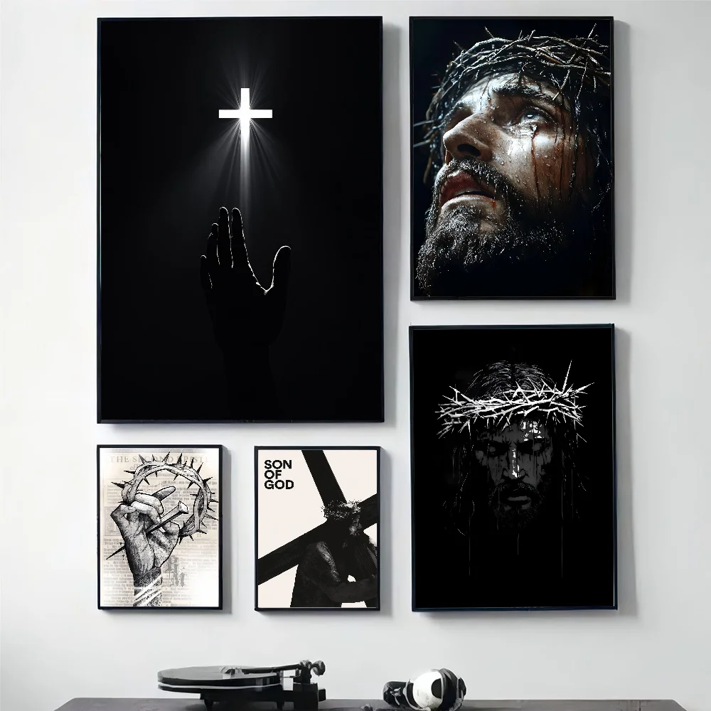 Home Decor Jesus - Gottessohn Jesus Kreuz Heiliges Licht Wandkunst,