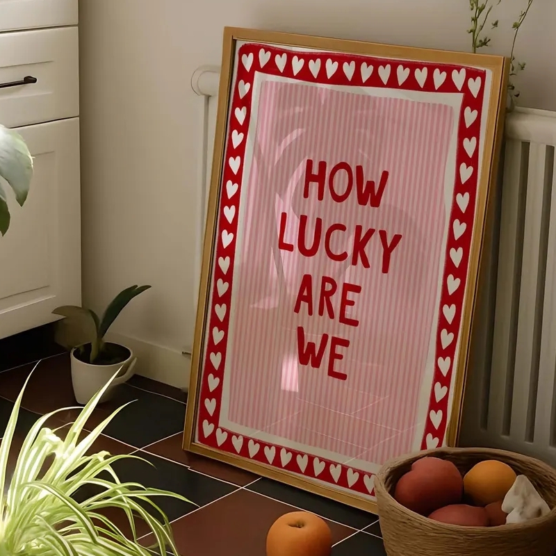 Home Decor How To - How Lucky Wandkunst, Leinwanddrucke, rosa, rot