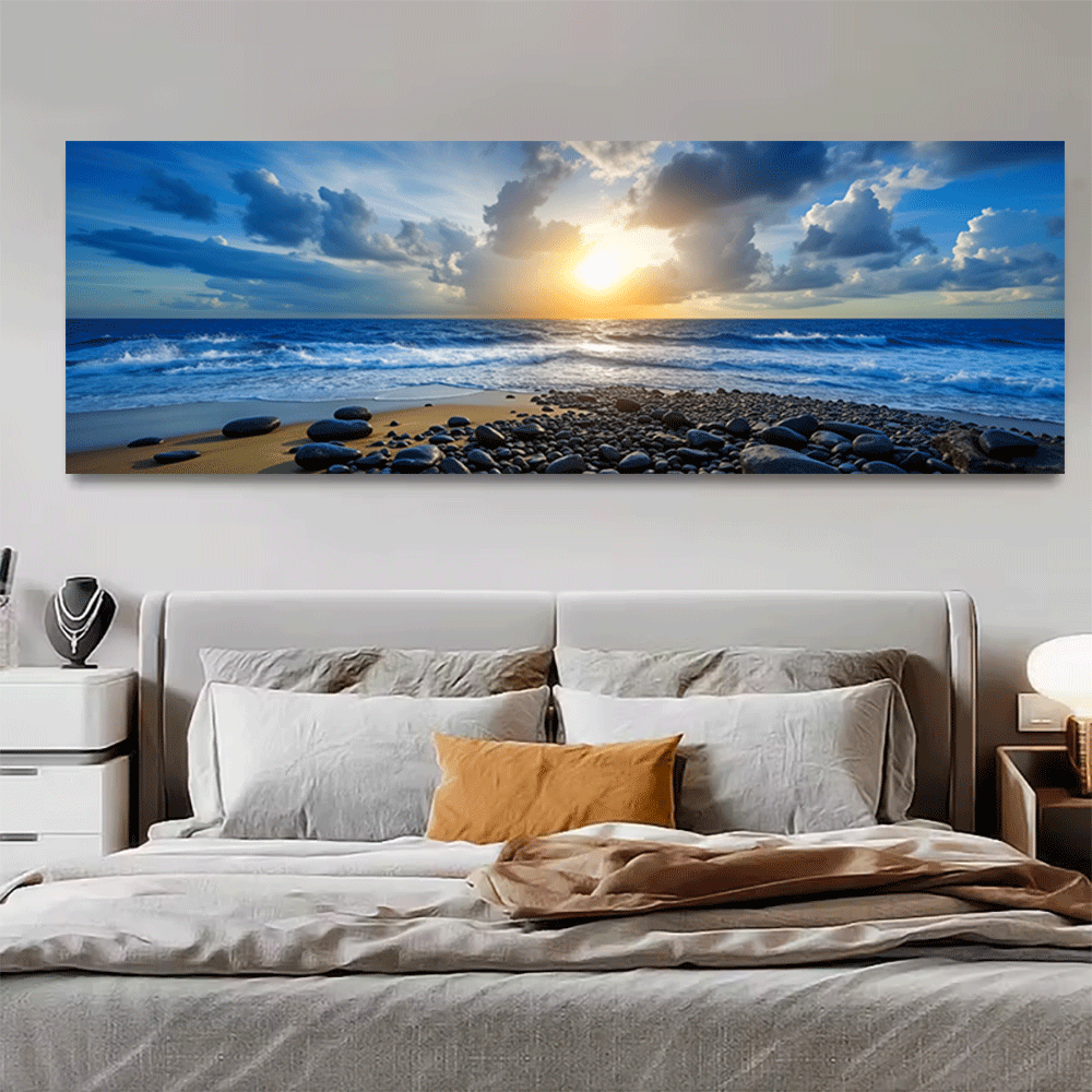 Home Decor Trends - 1 Stück Leinwand-Poster, ungerahmt, Ozean, Sonnenuntergang,