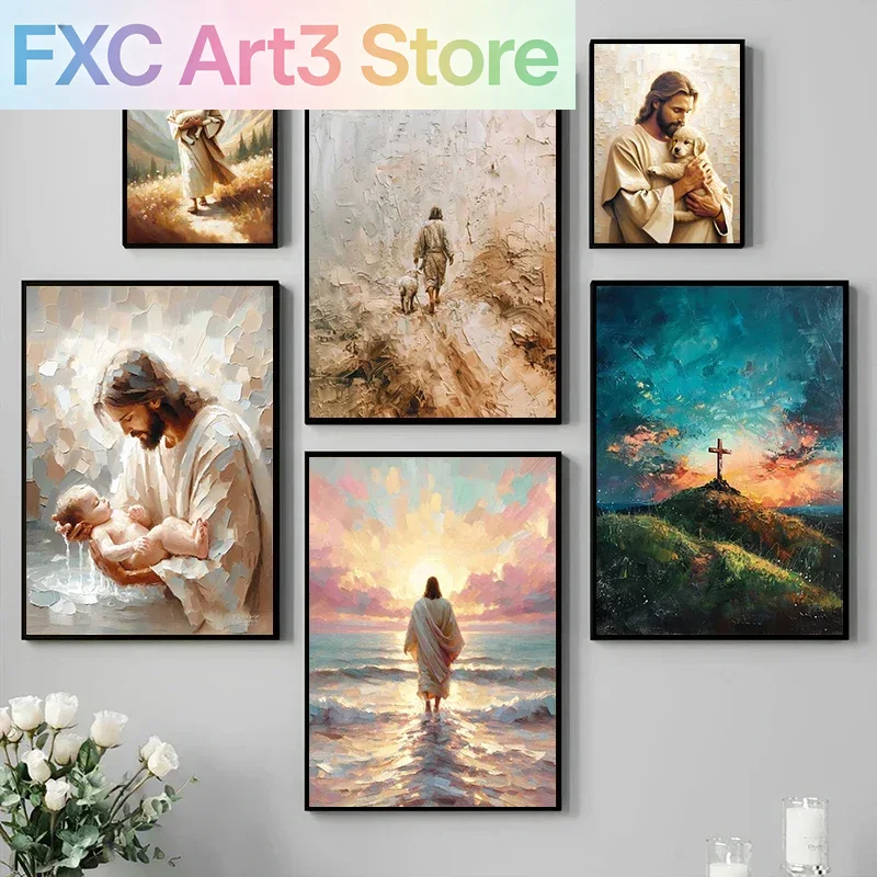 1 Stück rahmenloses Leinwandbi – Home Decor Jesus Bewertung und Preis