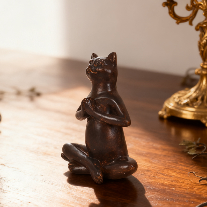 3 Harz-Yoga-Katzenfiguren: Med – Home Decor Zen Style Bewertung und Preis
