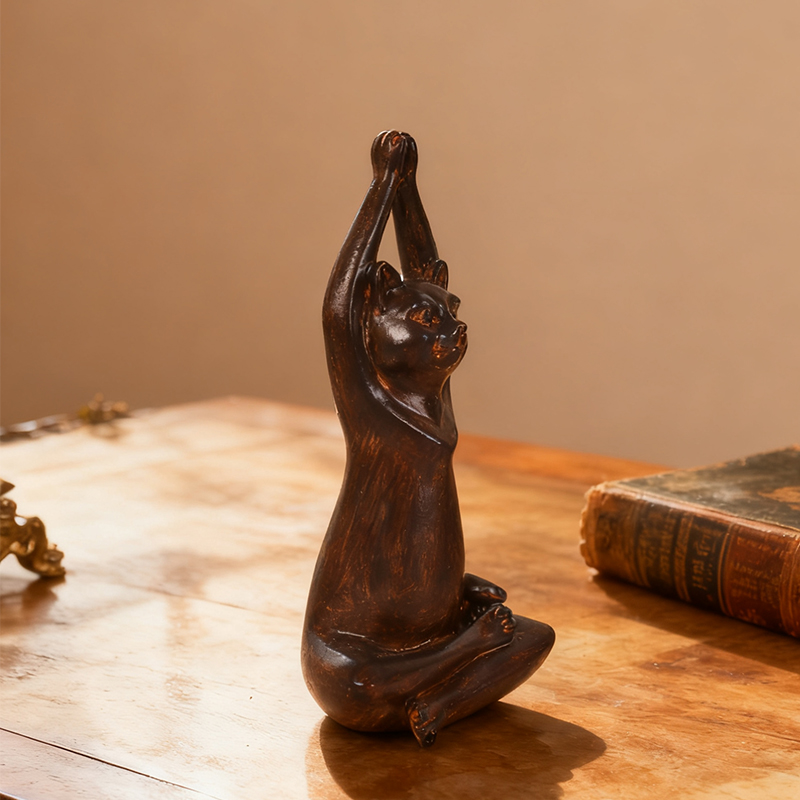 3 Harz-Yoga-Katzenfiguren: Med – Home Decor Zen Style Bewertung und Preis