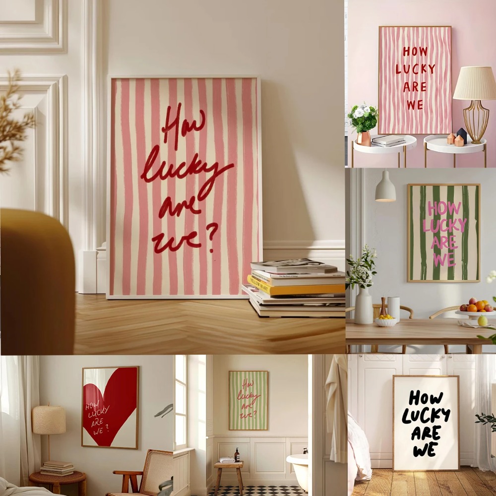How Lucky Are We Pink Rot gest – Home Decor How To Bewertung und Preis