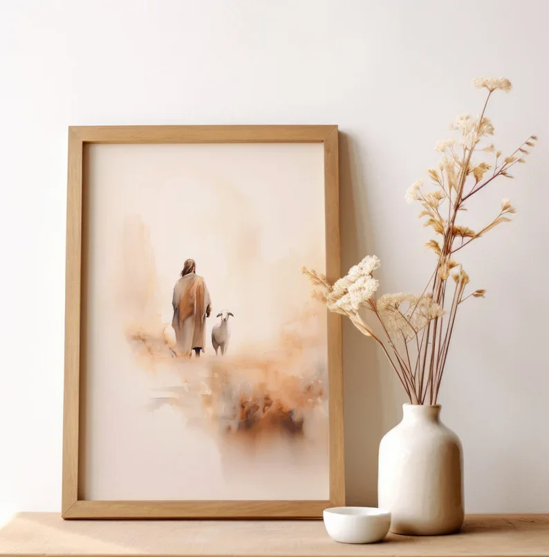 Aquarell Jesus verlässt den 99 – Home Decor Jesus Bewertung und Preis