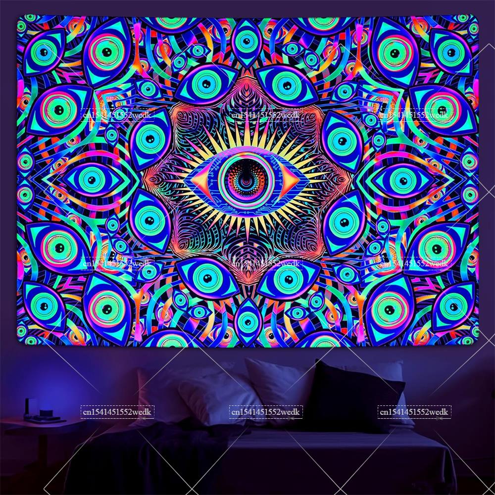 Schwarzlicht Augen Wandteppich – Home Decor Hippie Bewertung und Preis